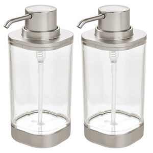 iDesign Liquid Soap Dispenser - Set of 2 - Clear/Brushed Nickel - 1 of 4