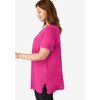 Woman Within Plus Size Short-Sleeve Pintucked Henley Tunic - 3 of 4
