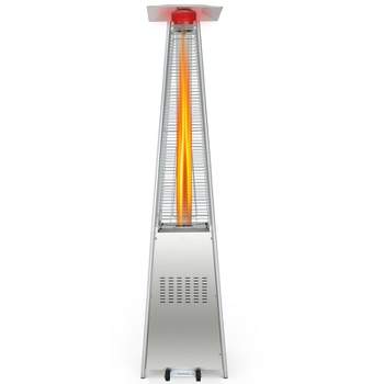 Tangkula 90'' Pyramid Patio Heater with Electronic Ignition System 42,000 BTU Gas Porch and Deck Heater with Wheels