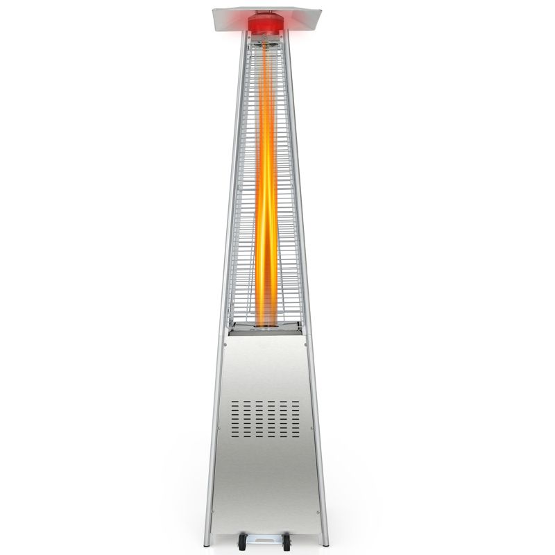 Tangkula 90'' Pyramid Patio Heater with Electronic Ignition System 42,000 BTU Gas Porch and Deck Heater with Wheels, 1 of 8