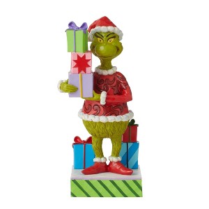 Jim Shore 7.5 Inch Grinch Holding Presents Dr Seuss Figurines - 1 of 3