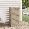 vidaXL Outdoor Garbage Bin Light Brown 16.1"x16.1"x33.9" Polypropylene - 3 of 4