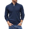 COOFANDY Men's Quarter Button Sweater Lightweight Mock Neck Pullover Sweater Fashion Casual Knitted Waffle Henley Sweater - 2 of 4