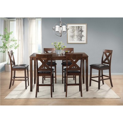 7pc Alexa Dining Set Cherry Brown - Picket House Furnishings