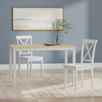 Glenwillow Home 48" Wood Dining Table + X-Back Dining Chairs Dining Set (3-Piece or 5-Piece Set)