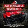 AMERICAN MODIFIED Demon Front Grille with Red Star Lights, Compatible with Jeep Wrangler JL & Gladiator JT 18-21 Models without TrailCam, Matte Black - 2 of 4