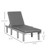 Chaise Lounge Chair for Outdoor Outdoor Chaise Lounge with 4-Position Adjustable Backrest and Cushion, Reclining Beach Lounge Chair for Deck - 3 of 4