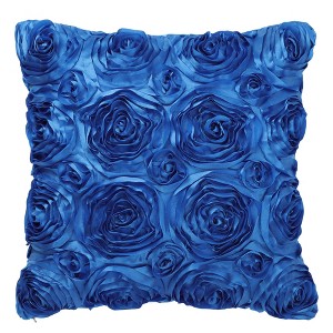 PiccoCasa 3D Satin Rose Floral Shells Art Cushion Throw Pillow Cover for Bed Sofa 1 Pc - 1 of 4