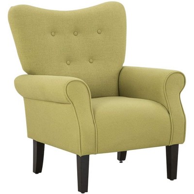 Erommy Mid Century Velvet Tufted Armchair, High Back Accent Chair