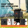 VEVOR Wood Stove, 86 inch, Alloy Steel Camping Tent Stove,Burning Stove with Chimney Pipes & Gloves, 1400in³Firebox Hot Tent Stove with 8 Pipes,Black - 3 of 4