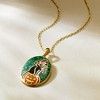 Ross-Simons Malachite, Onyx, Carnelian and 1.00 ct. t.w. Amethyst Halloween Cat Mosaic Inlay Pendant Necklace in 18kt Gold Over Sterling Size 18 - 4 of 4