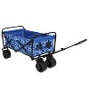 Gulches 440lbs Collapsible Foldable Wagon Cart - Beach Utility Cart, Grocery Cart, Blue Flower Design - 4 of 4