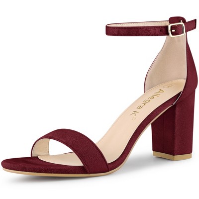 Allegra K Women's Adjustable Buckle Ankle Strap High Chunky Heels Sandals