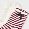 Women's Striped Waffle Knit 2pk Crew Socks with Bow Applique - Auden™ Berry/Ivory/Black 4-10 - 3 of 3