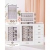 Large jewelry box with glass window, drawers for necklaces, earrings, rings, bracelets, watches - gift for women and girls. - 3 of 4