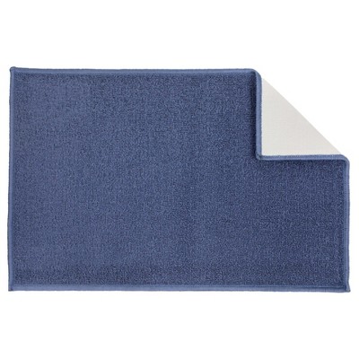 Blue 20x30 Non-Slip Synthetic Rectangular Accent Rug