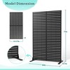 TOAOTBNBO Metal Privacy Screen with Stand, Decorative Privacy Fence Panels with Louver Pattern, Outdoor Privacy Screen for Balcony, Black - 3 of 4