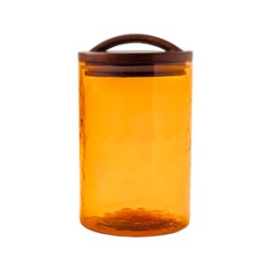 Slickblue Handblown Hammered Pebbled Finish Glass Storage Canister with Lid, Airtight Seal, Multiple Size & Color Option - 1 of 2