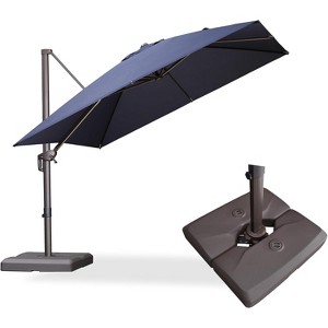 PURPLE LEA Cantilever Patio Umbrella with Base Included Square Umbrella with 360° Rotation and Aluminum Offset Hanging Outdoor Umbrella - 1 of 1