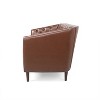 Christopher Knight Home Cantrell Faux Leather Tufted Loveseat cognac Brown/Espresso - 4 of 4