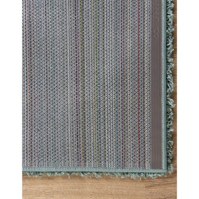 Lavish Slate Blue Rectangular Shag Rug 8'x11'