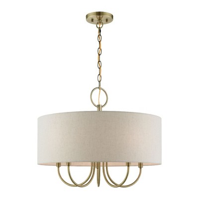 Livex Lighting Blossom 5 - Light Pendant in  Antique Brass