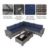 FURNIinspire Patio Seating Sets Outdoor Patio Furniture Sets, Wicker Rattan Sectional Sofa With Glass 2 Coffee Table And Washable Seat Cushion, Gray - 4 of 4