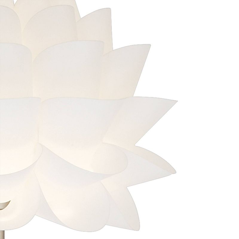 Possini Euro Design Modern Floor Lamp 63" Tall Brushed Steel White Orb Petal Flower Shade Dimmable for Living Room Reading Bedroom Office, 3 of 10