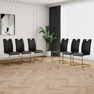 PAGED Upholstered Dining Chairs Modern Living Room Chairs Comfortable Kitchen Chairs with Metal Legs for Living Room - 1 of 4
