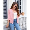 Coolmee Women's 3/4 Long Sleeve Cardigan Casual Lightweight Open Front Crochet Knit Sweater Shrug - 3 of 4
