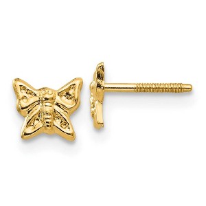 Black Bow Jewelry Kids 5mm Butterfly Screw Back Earrings in 14k Yellow Gold - 1 of 4