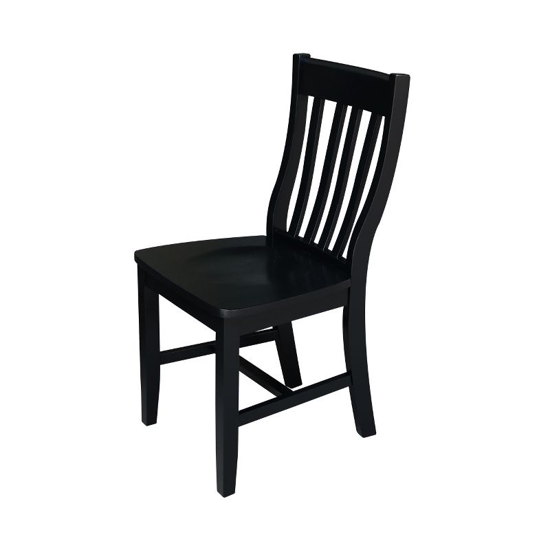 Elegant Black Solid Wood High Slat Side Chair