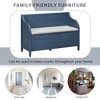 Ridstar 41.9 in. W Rustic Style Solid wood Multifunctional Storage Ottoman Bench with Safety Hinge For Entryway, Living Room & Bedroom-Blue - 3 of 4