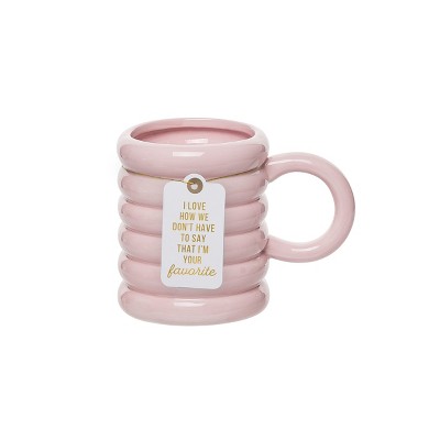 Totalee Gift Im Your Favorite Pink Ribbed Mug Ceramic Pink 22 oz