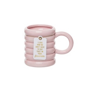 Totalee Gift Im Your Favorite Pink Ribbed Mug Ceramic Pink 22 oz - 1 of 2