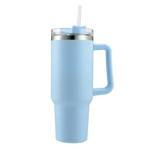 30OZ Straw Coffee Insulation Cup W/ Handle Portable Car Stainless Steel Water Bottle LargeCapacity Travel BPA Free Thermal Mug - 1 of 4