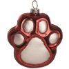 Transpac Christmas Holiday Red Black Green Glass Paw Print Pet Ornament Set of 3, 3.88 Dia. inch - 2 of 4