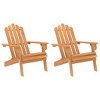 vidaXL Patio Garden Chairs, Set of 2, Foldable Adirondack Style, Solid Acacia Wood Construction, Weather-Resistant, Easy Clean, Comfortable Seating - 2 of 4