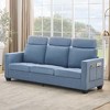 89 Inch Sofa, Oversized 3 Seater Sofa, Chenille Fabric Upholstered Counch with Wide Armrest and Removable Cushion, Comfy Couches - 3 of 4