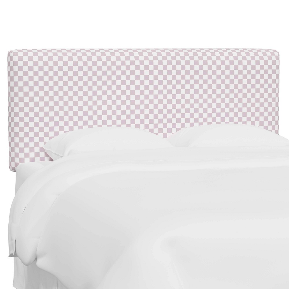 Photos - Bed Frame Skyline Furniture King Olivia Upholstered Headboard Checkerboard Lavender: Cotton Fabric, Pine Frame, 78x49"