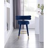 Meridian Furniture,Fitzroy Navy Velvet Counter Stool, Set of 2 - 2 of 4
