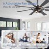 Airsurfer 52" Matte Black Ceiling Fan with Silent Reversible Motor, 8 Plywood Blades & Compatible with 2 E12 Bulbs - 3 of 4