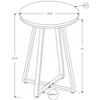 Vynxaria Contemporary Round Accent Table, Side Table, End Table, Nightstand, Black Marble Look Laminate, 15.75" L x 15.75" W x 21.75" H - 4 of 4