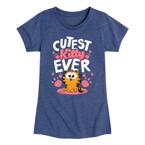 Girls' - Garfield - Cutest Kitty Ever Fitted Short Sleeve Graphic T-Shirt - 1 of 4