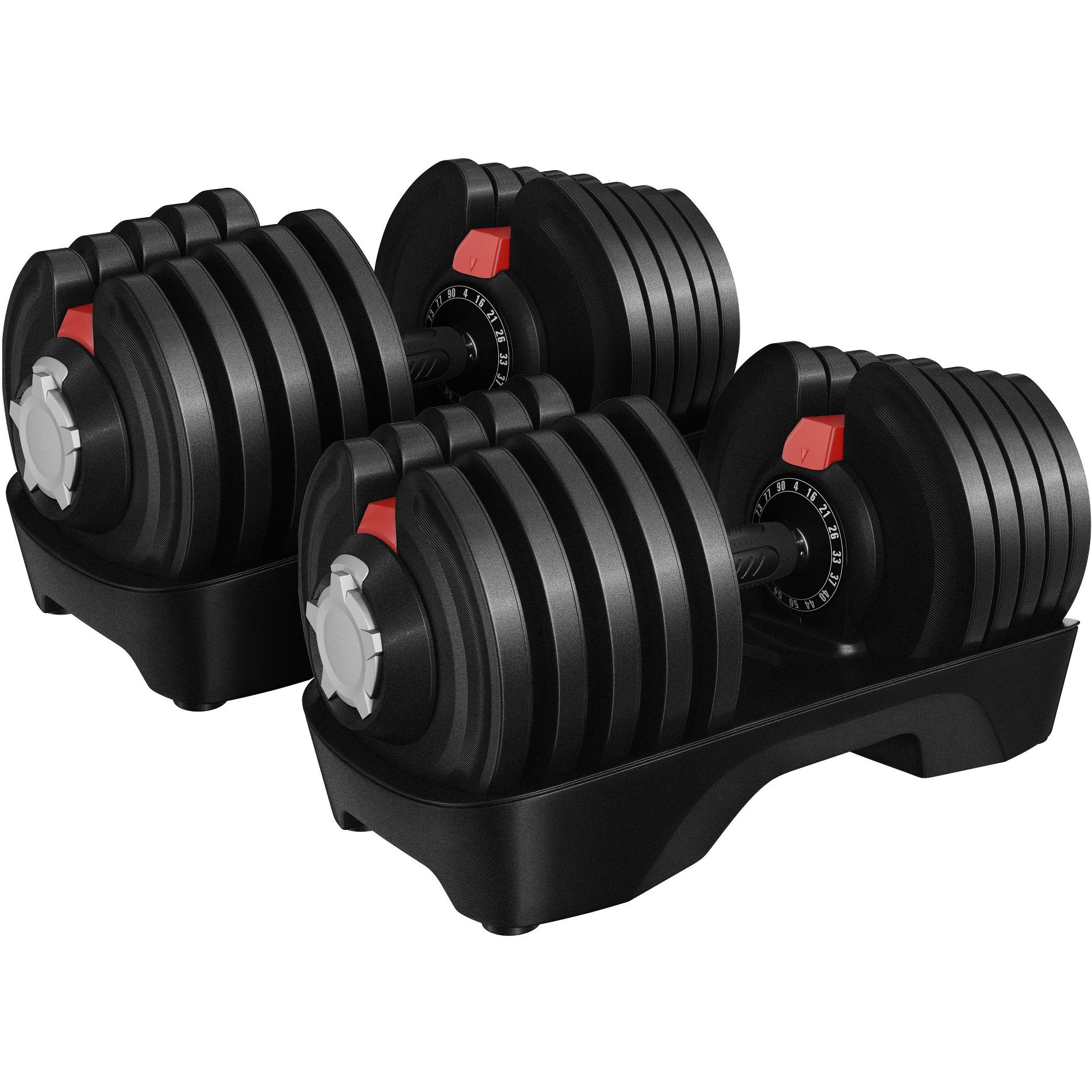 Yaheetech 4-90lbs Quick-adjust Dumbbell Set of 2 for Home Gym, Black