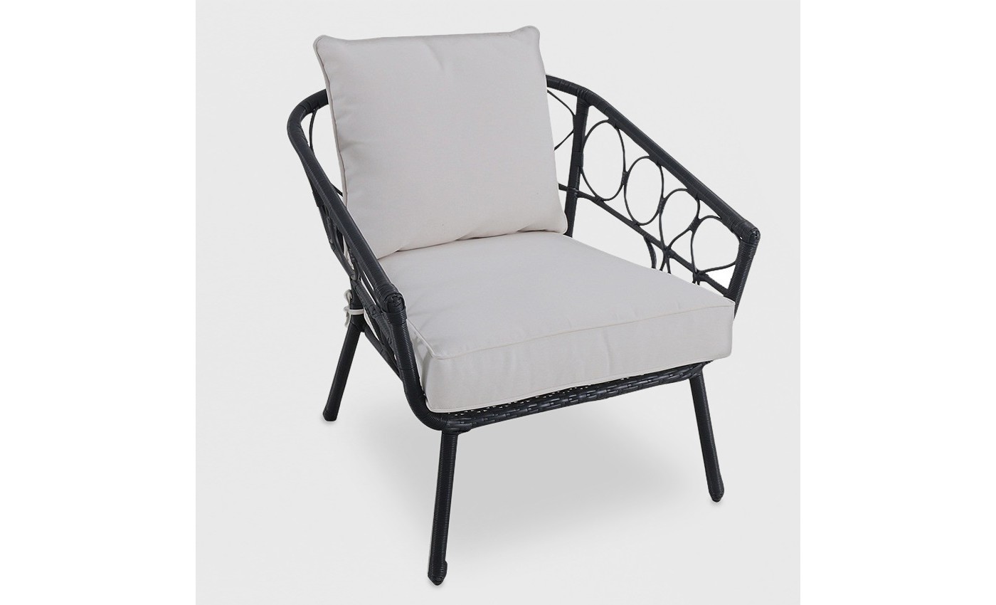 Britanna Wicker Patio Stack Chair Black - Opalhouse™ - image 1 of 2