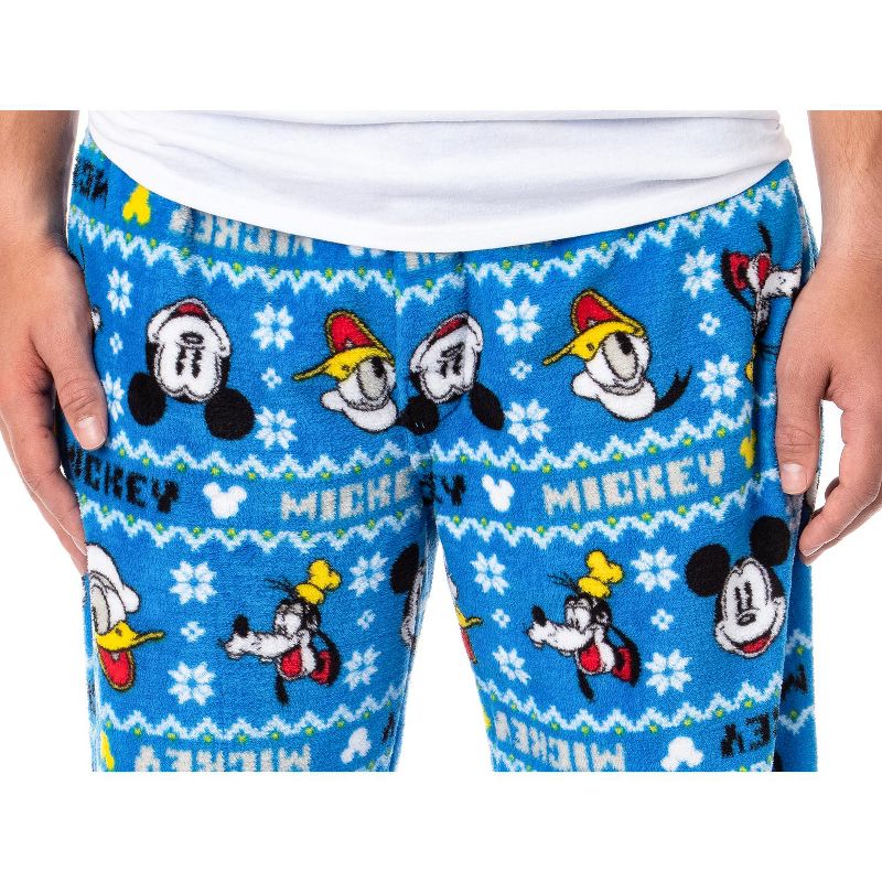Disney Men's Mickey Mouse Goofy Donald Fair Isle Pajama Pants Big And Tall, 4 of 6