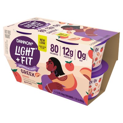 Light + Fit Nonfat Gluten-Free Peach Greek Yogurt - 4ct/5.3oz Cups_0