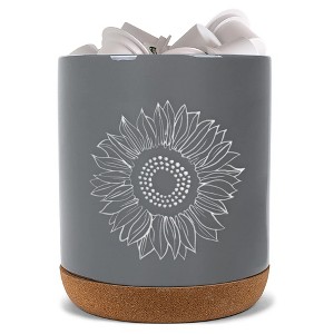 Elanze Designs Sunflower Grey X-Large Cork Bottom, Kitchen Counter, Ceramic Stoneware, Coffee, Tea and Hot Chocolate, Machine Brewing, K Capsule Pod - 1 of 1