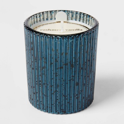 4oz Small Mercury Jar Cashmere Vanilla Candle Blue - Threshold™